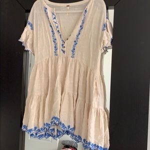 Free people embroidered dress with pockets